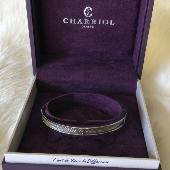 Charriol Jewelry - Charriol Forever Thin Bangle, 2mm, Stainless Steel